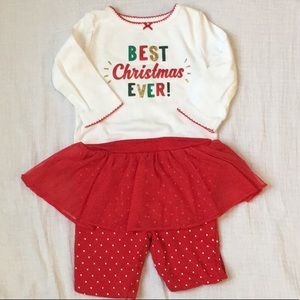 Best Christmas ever set with tulle skirt pants